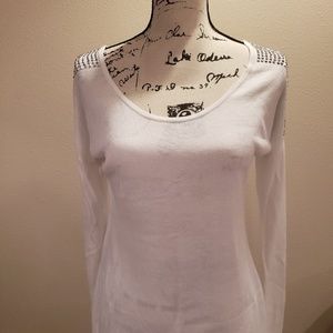Express white sweater with silver studs
